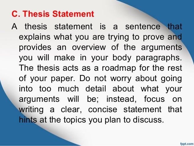 thesis statement for a speech