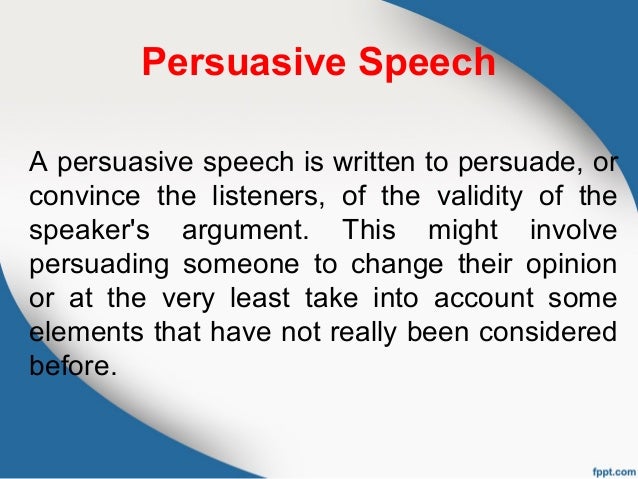 what is persuasive speech according to purpose