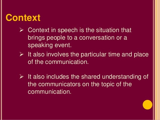 Types Of Speech Context