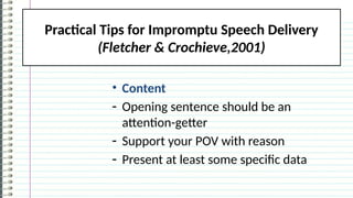 Types of Speeches for discussion Module 6 (Start with this before the ...