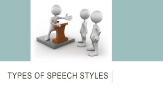TYPES OF SPEECH STYLES
 