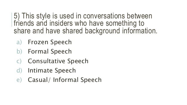 Types Of Speech Styles