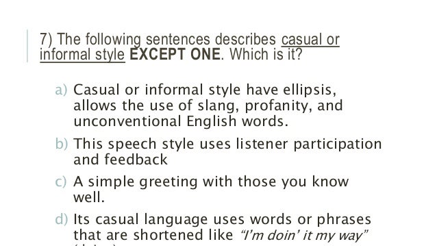 Types Of Speech Styles
