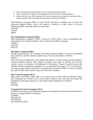 1.Types of SQL Commands for mba students | PDF