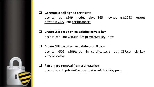 Openssl Generate Certificate From Existing Private Key