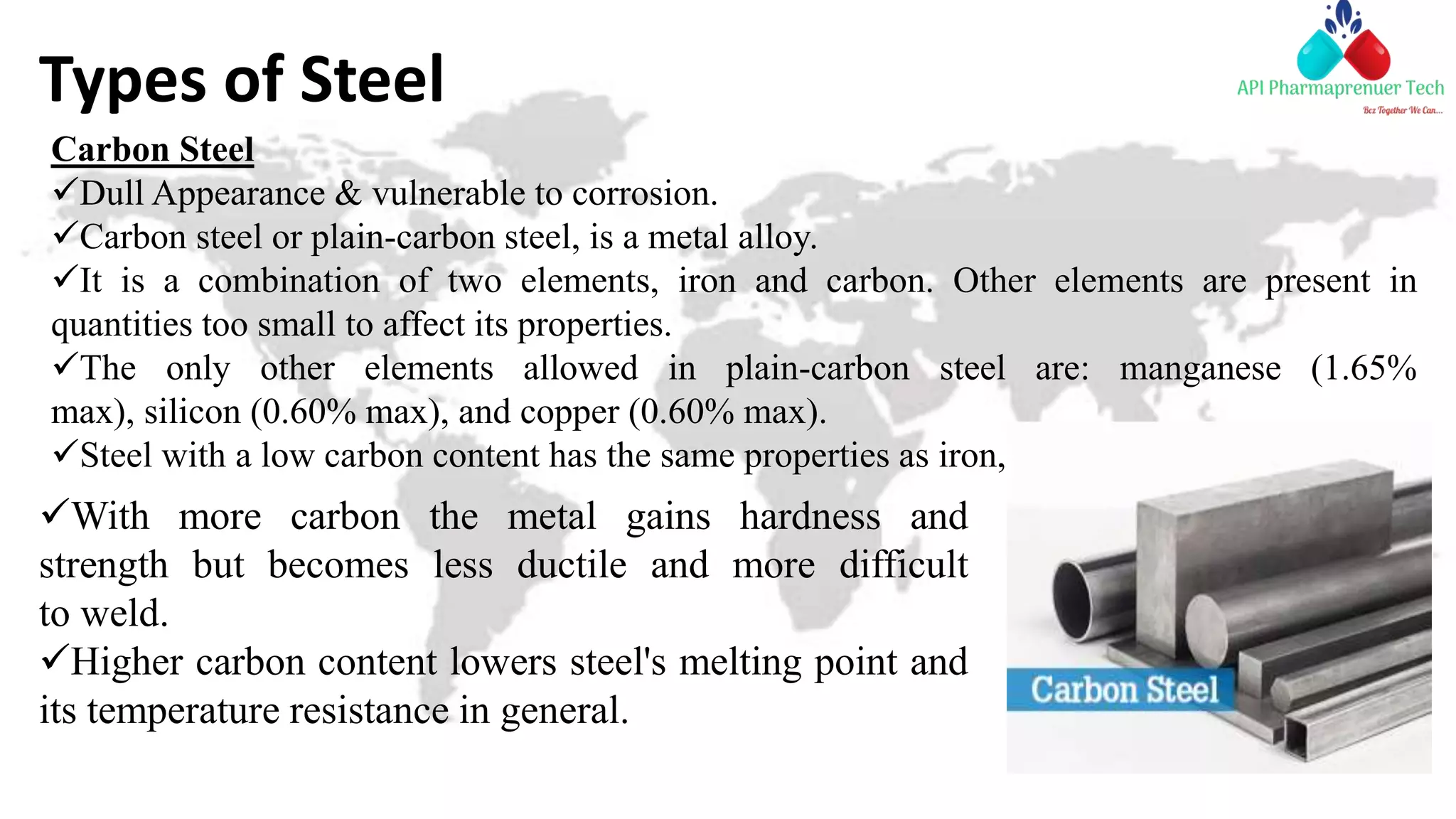 Types of steels used in API & Chemical Manufacturing Industries | PPT