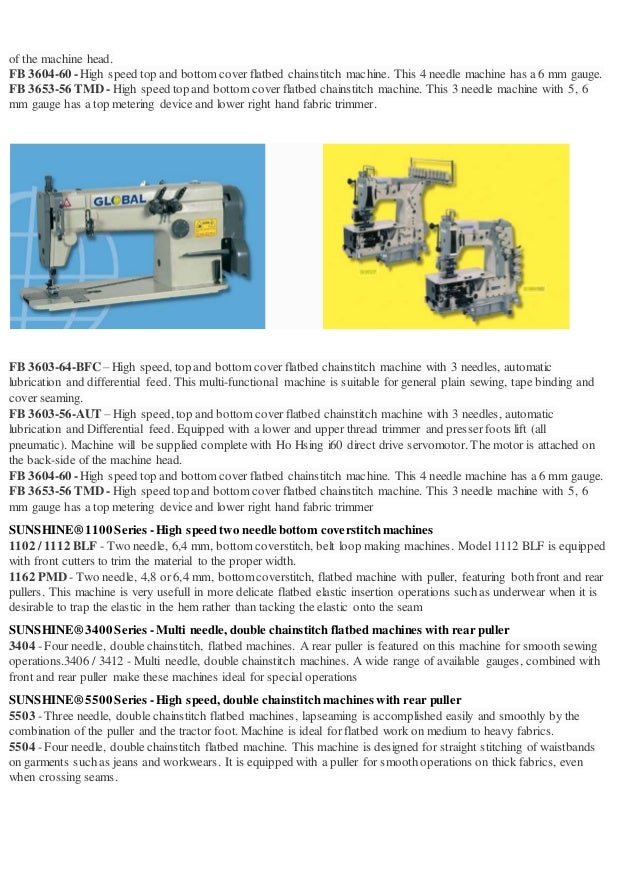 Types of stitching machines