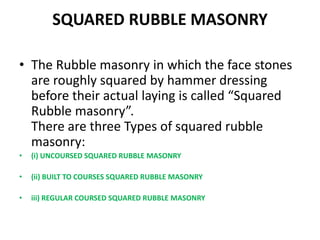 Types of stone masonry