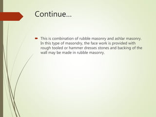 Types of stone masonry | PPTX