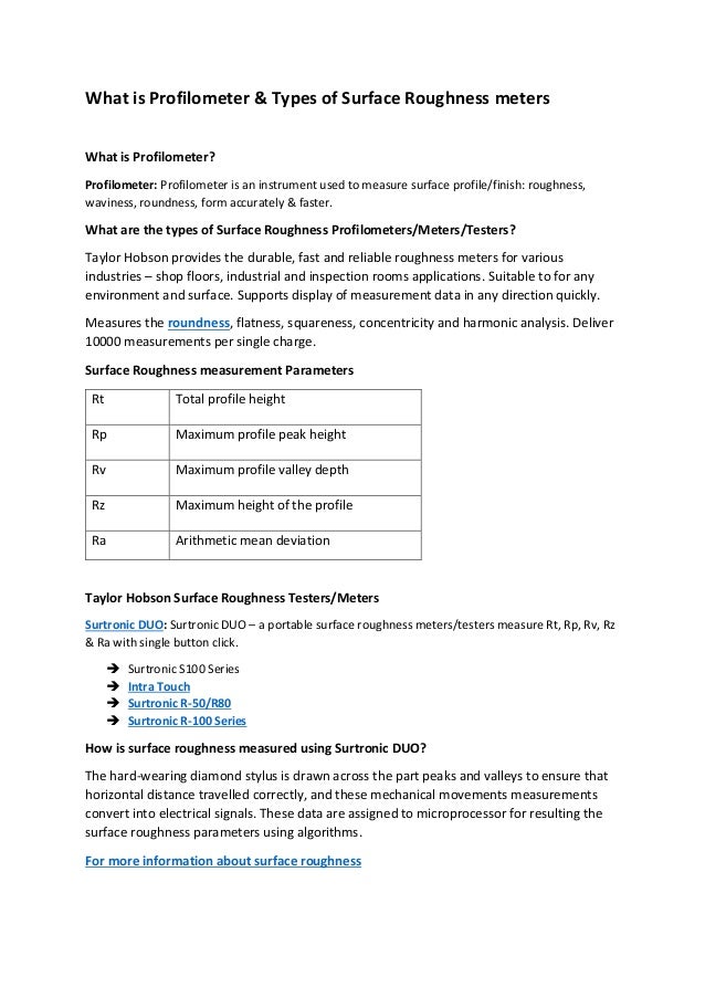 What is Profilometer and Types of surface roughness profilometers