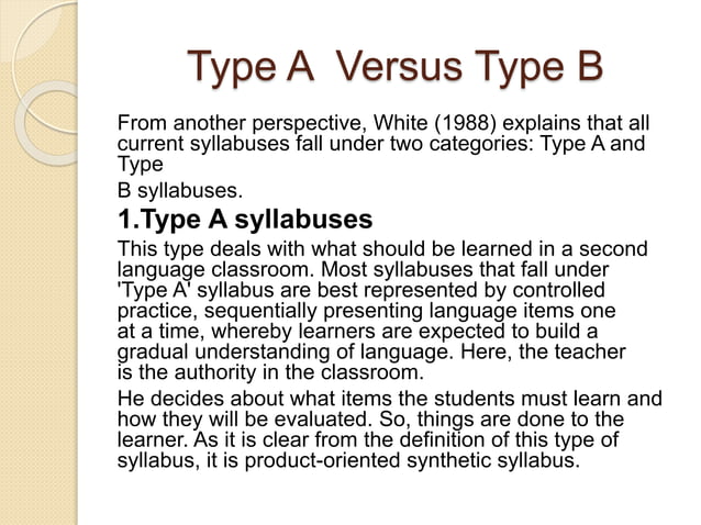 Types Of Syllabus Design PPT