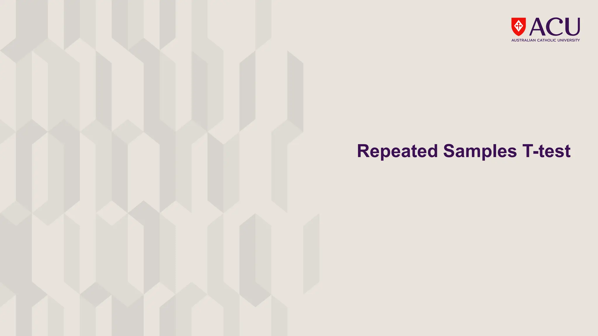 Repeated Samples T-test
 