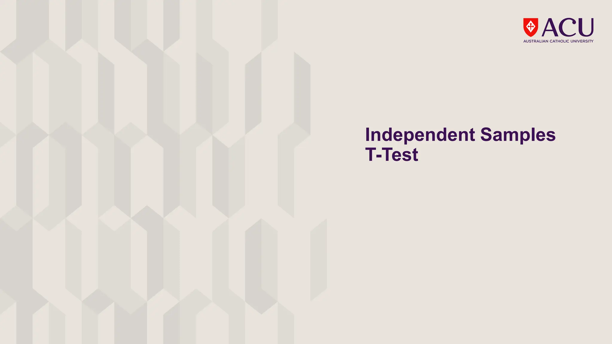 Independent Samples
T-Test
 
