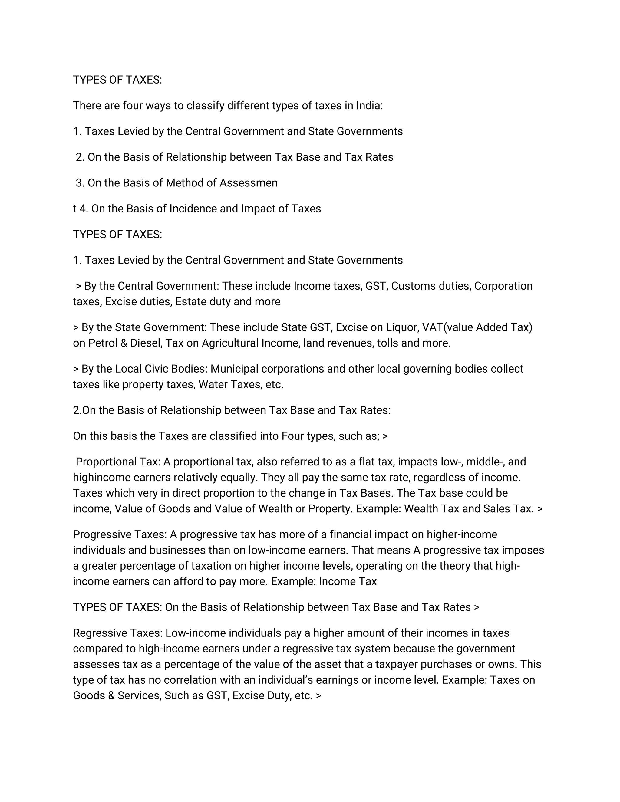 Types Of Taxes In India With Notes PDF types-of-taxes-in-india-with-notes-pdf