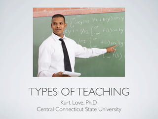 TYPES OF TEACHING
          Kurt Love, Ph.D.
 Central Connecticut State University
 