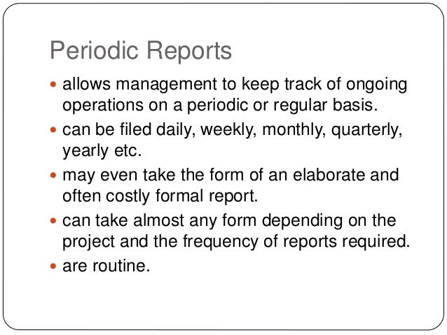 types of technical reports periodic report form