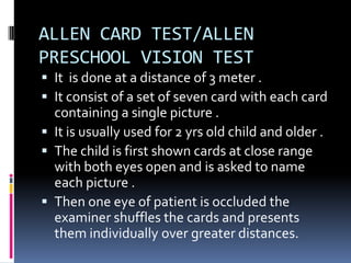 Test types used in optometry | PPTX
