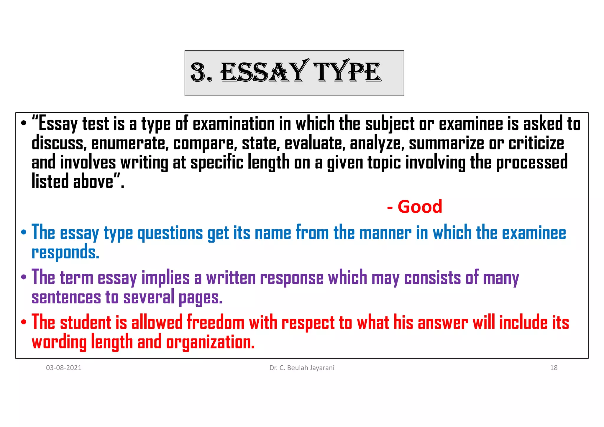 Types of test items | PDF