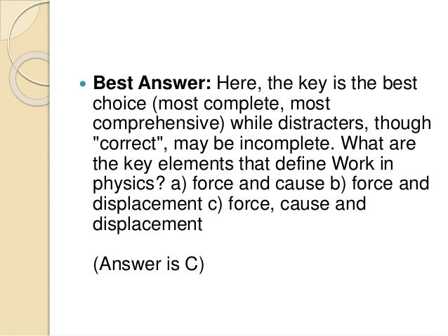 Types of test questions