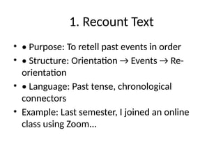 Recount Text Type Example These are the Types_of_Text_Experience.pptx