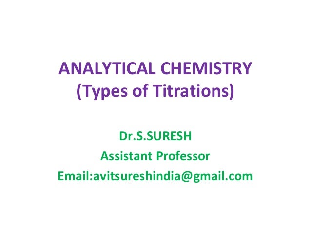 types of titrations titrations