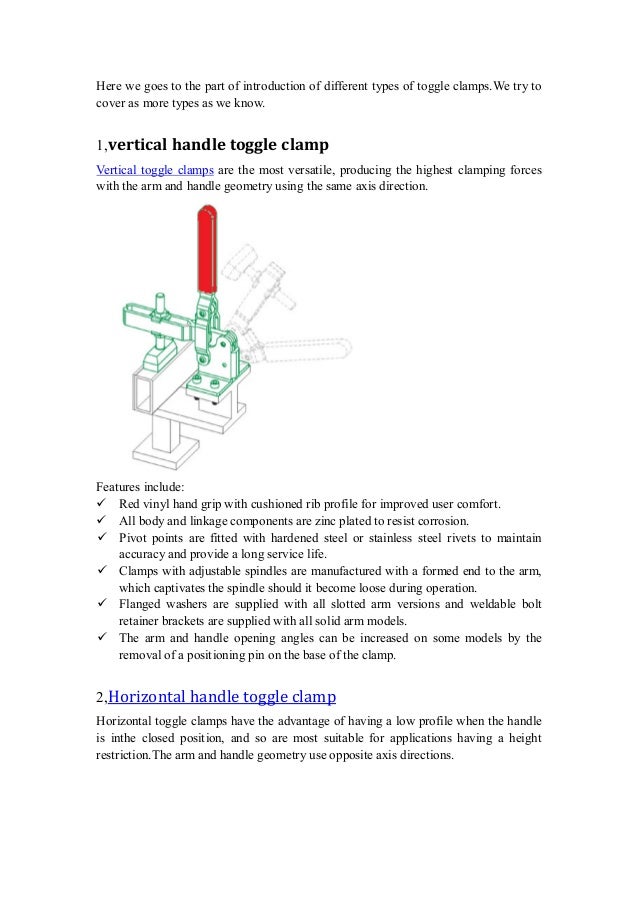 Types of toggle clamp sp2