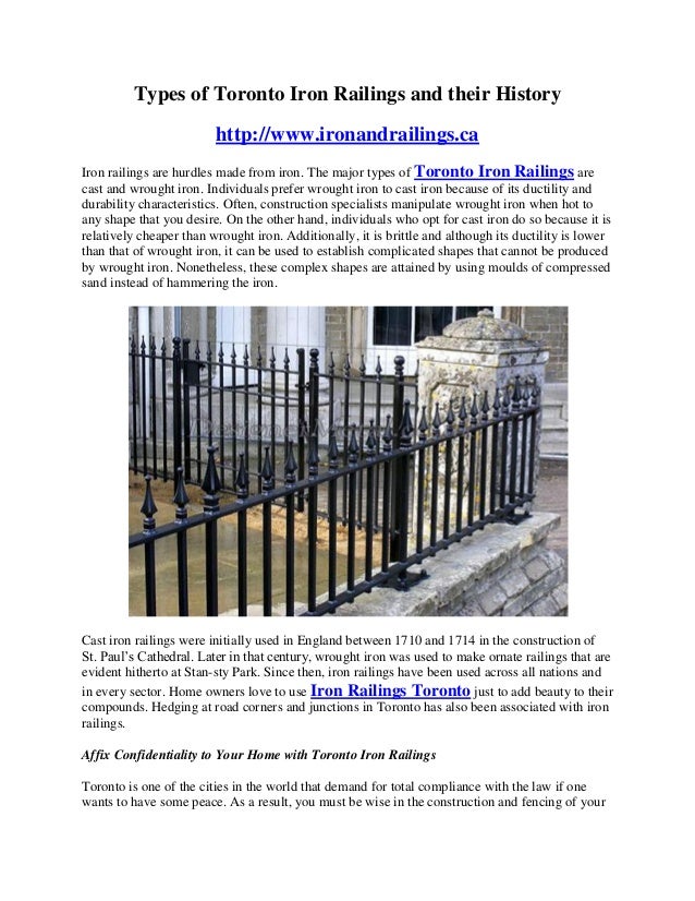 Toronto Iron Railings