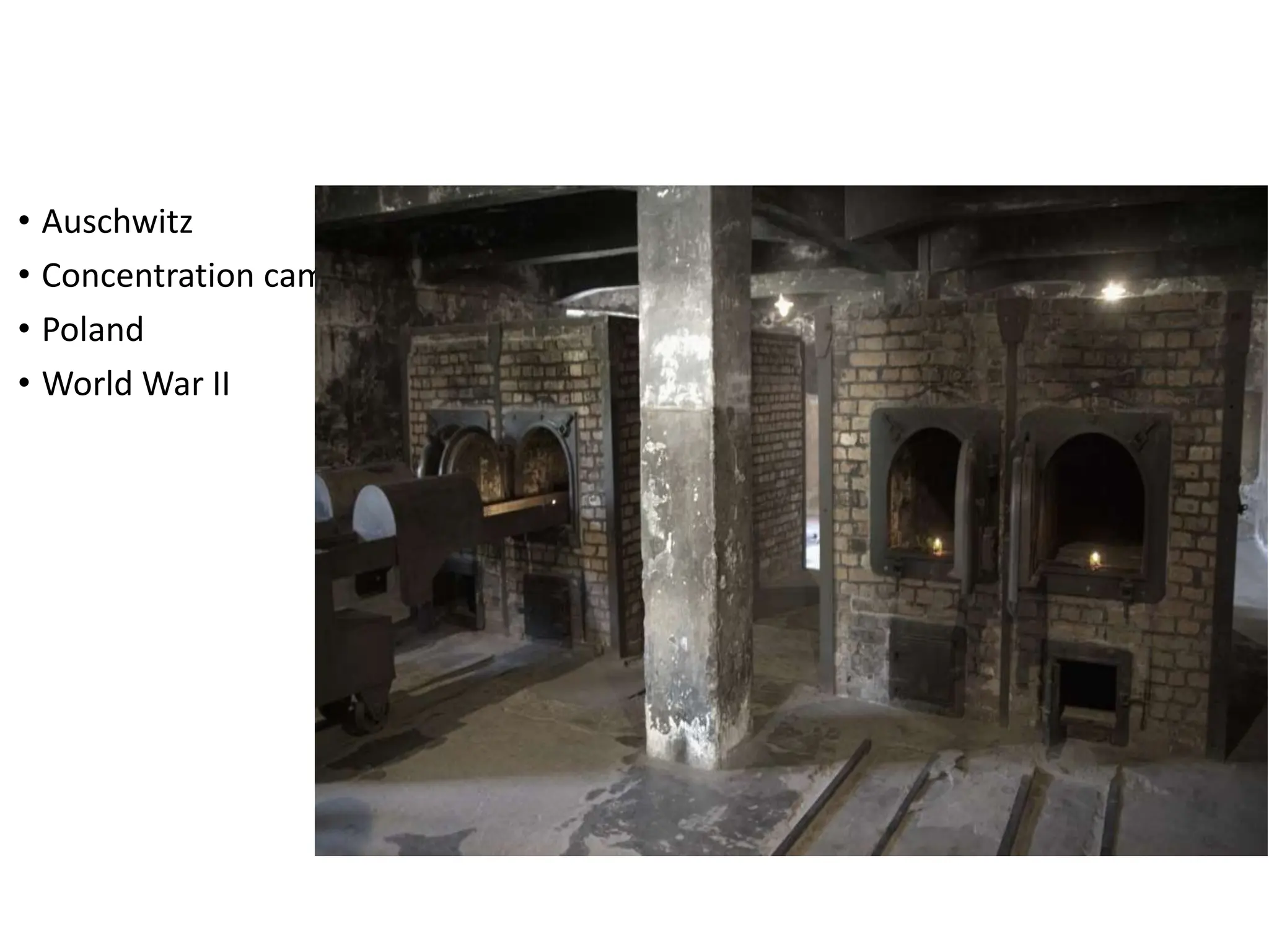 • Auschwitz
• Concentration camp
• Poland
• World War II
 