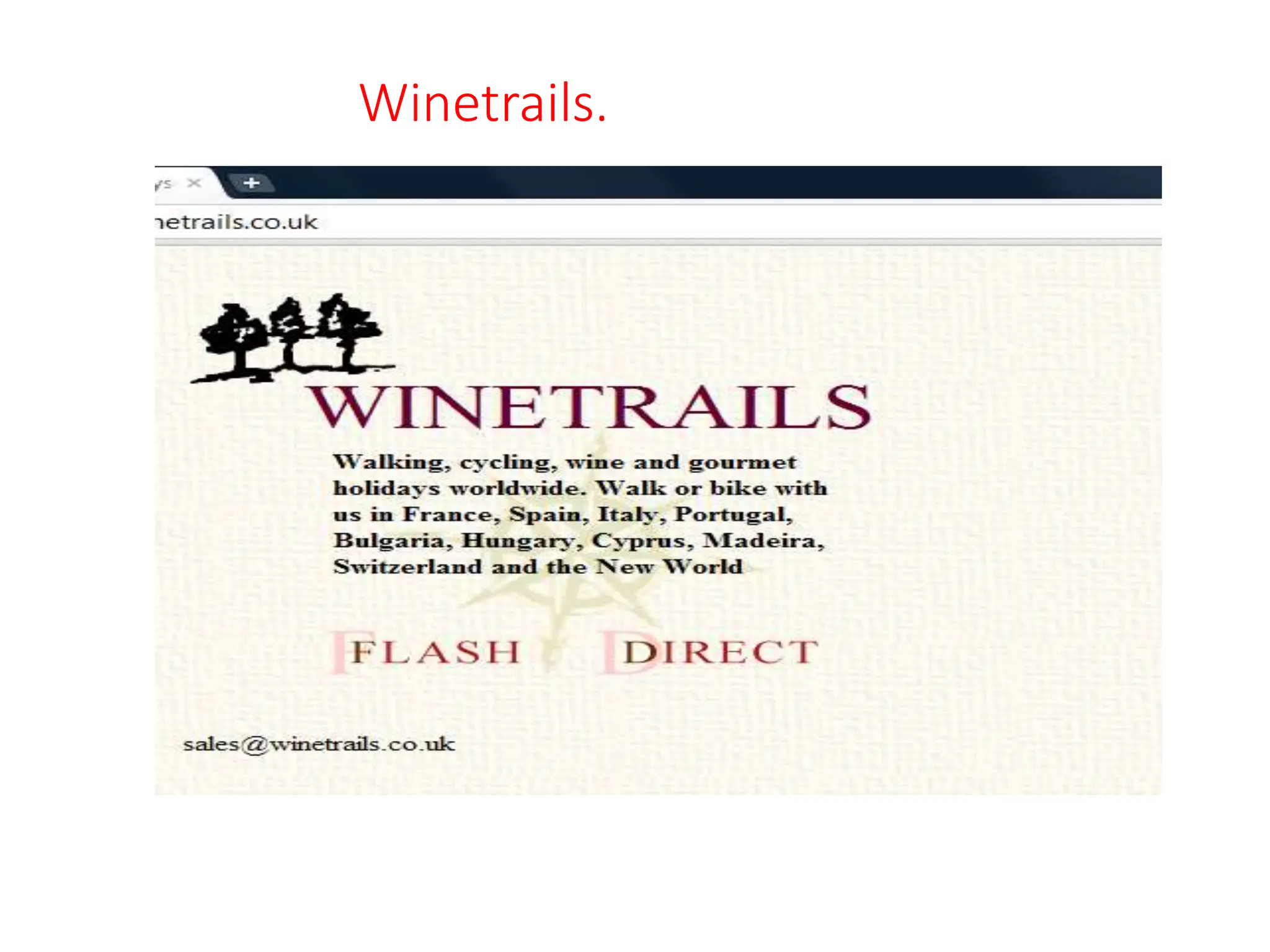 Winetrails.
 