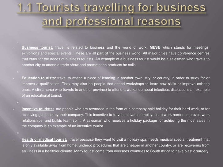 Types of tourist