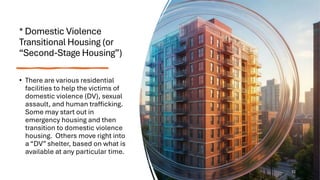 About Types of Transitional Housing (Street Smarts Reentry Learning) | PDF