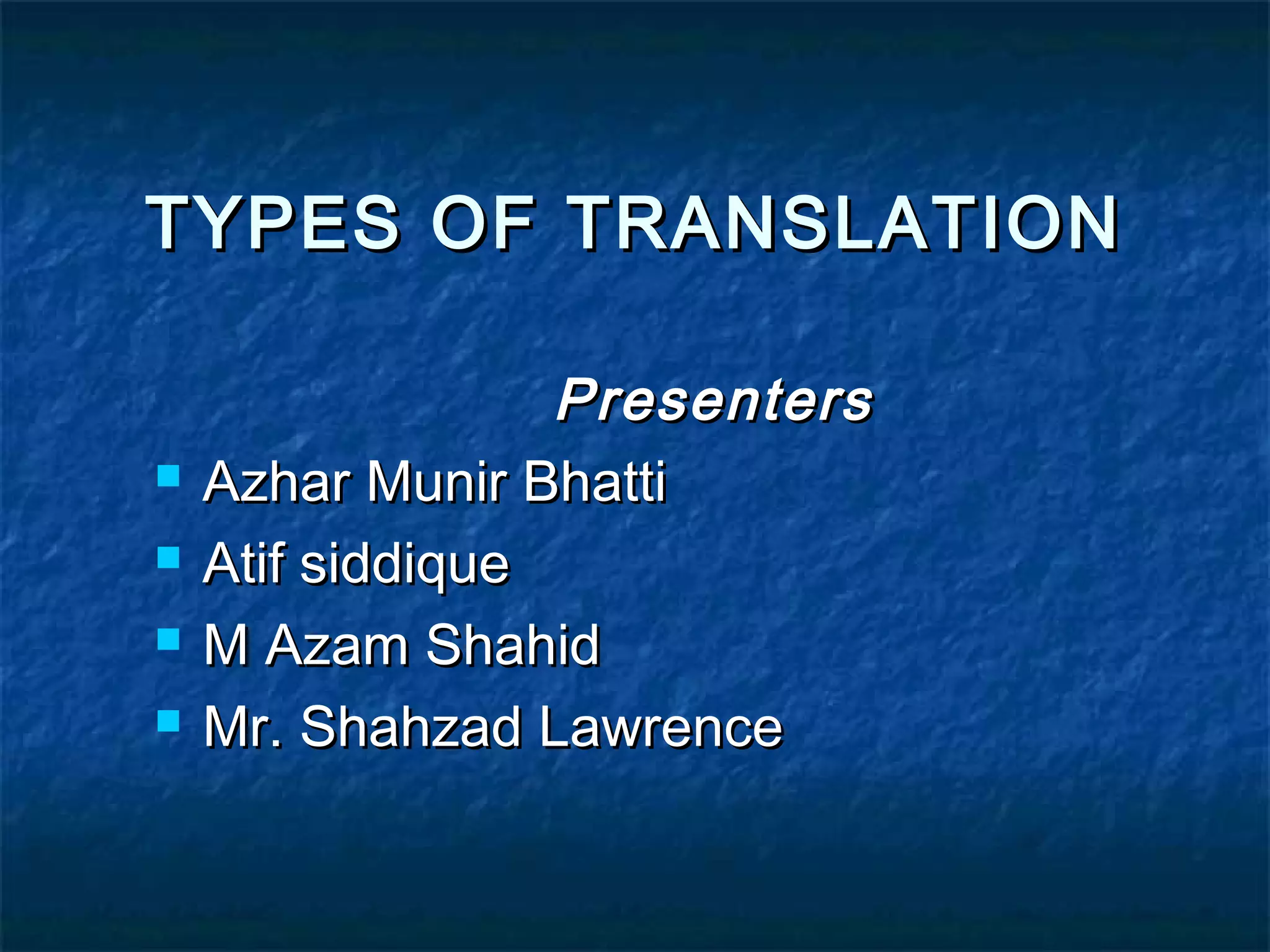 Types of translation | PPT