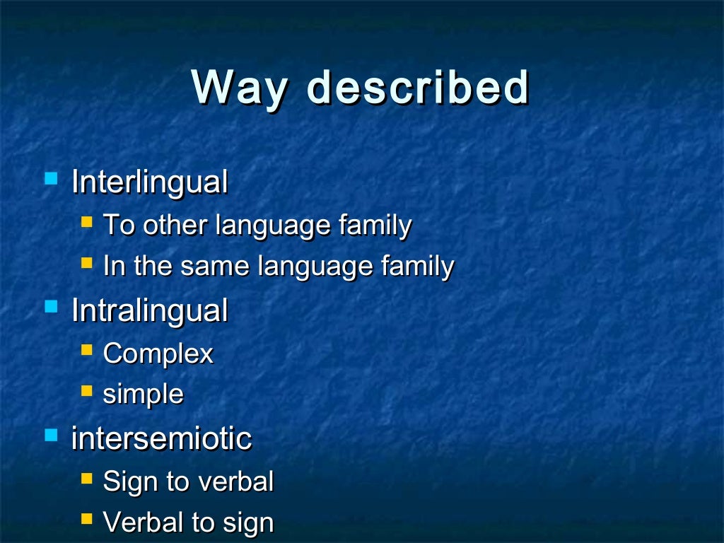 Types of translation