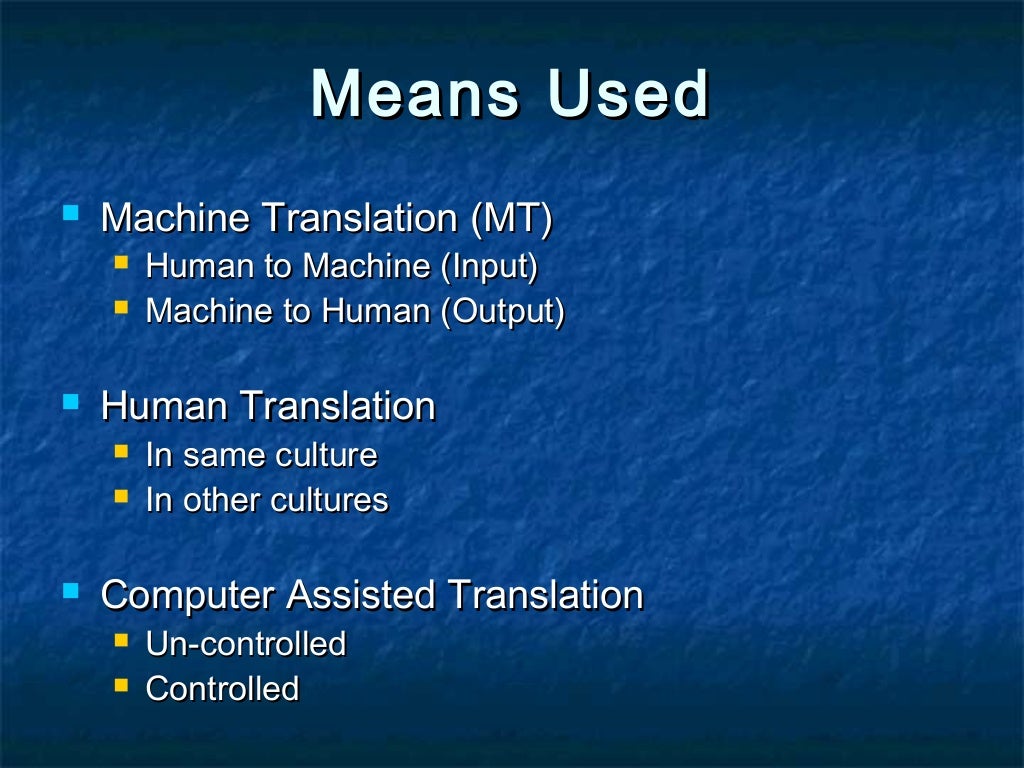 Types of translation