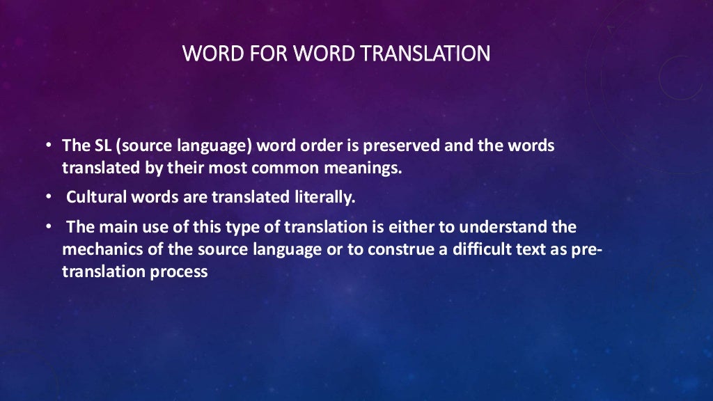 Types of translation