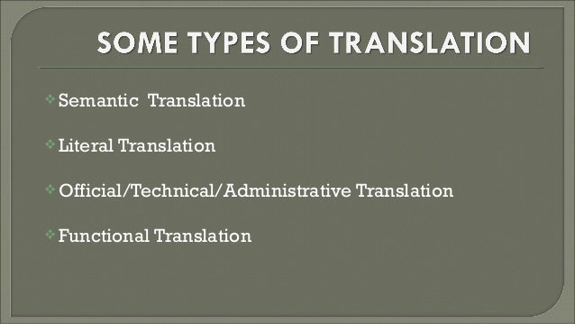 Types of translation