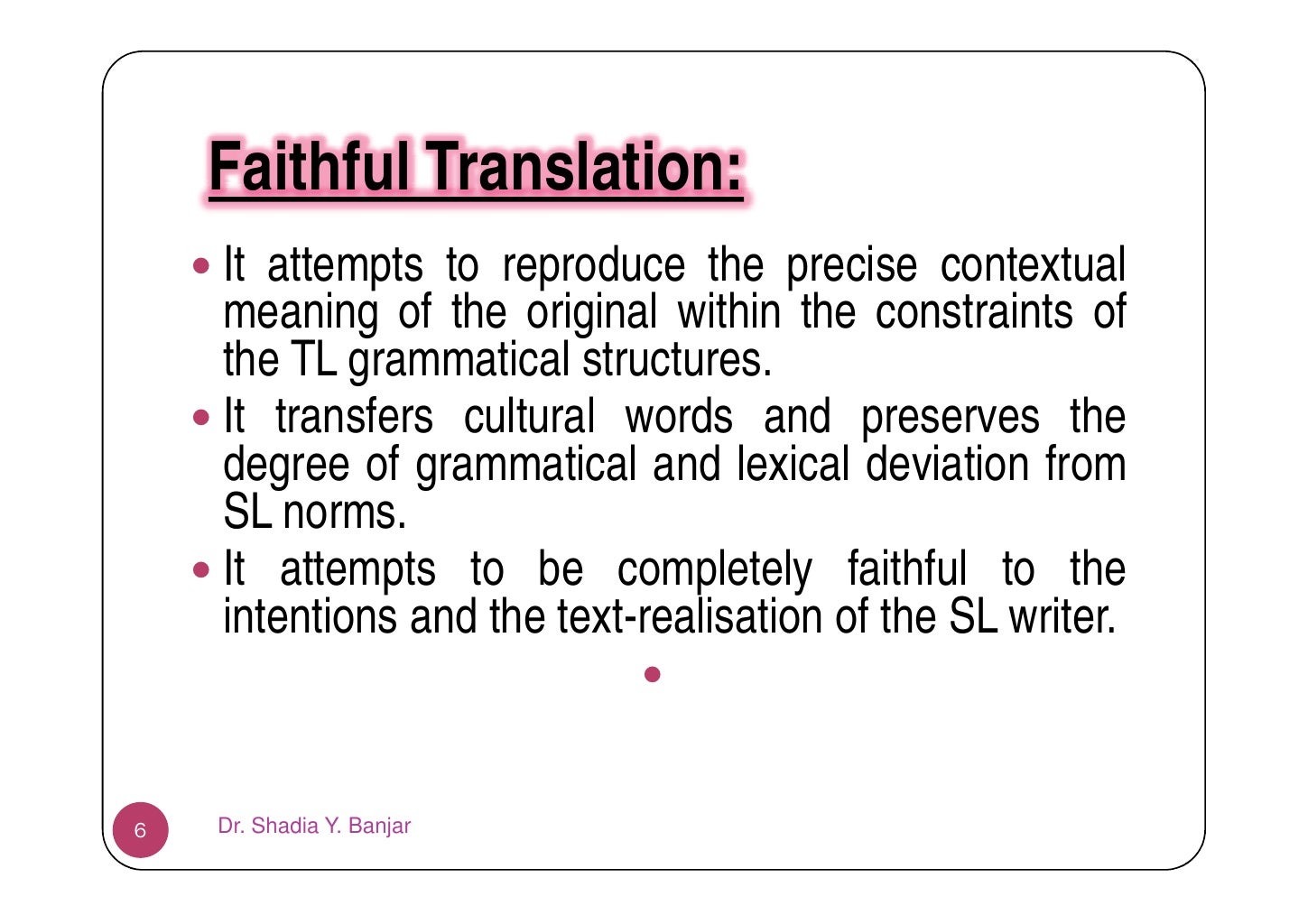 Types of Translation, By Dr. Shadia Yousef Banjar