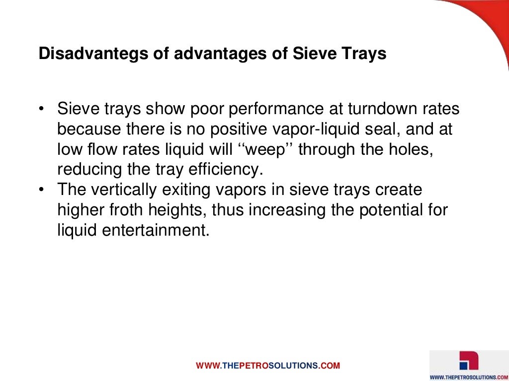 Types of trays in distillation tower