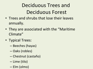 Deciduous Trees and  Deciduous Forest ,[object Object],[object Object],[object Object],[object Object],[object Object],[object Object],[object Object],[object Object]