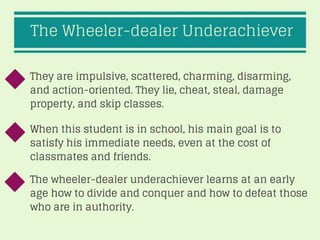 Types of underachievers