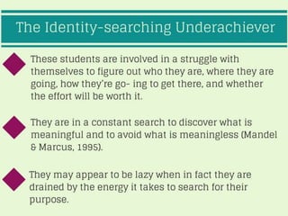 Types of underachievers