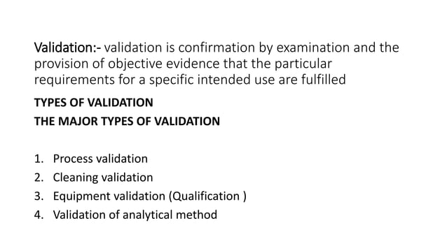 types of validation
