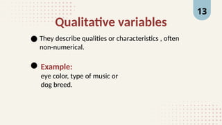 variables and statistics and vs relationship of variables types | PPTX