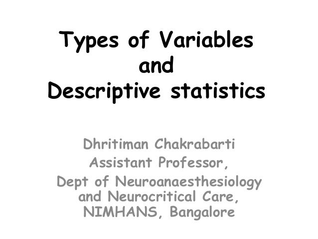 Types Of Variables And Descriptive Statistics