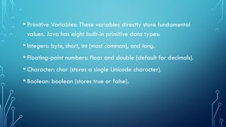 Types of Variables in Java programming for problem solving | PPTX
