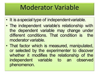 Types of variables in research | PPTX | Education