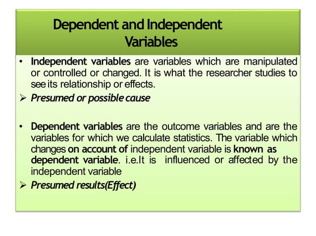 Types of variables in research | PPTX | Education