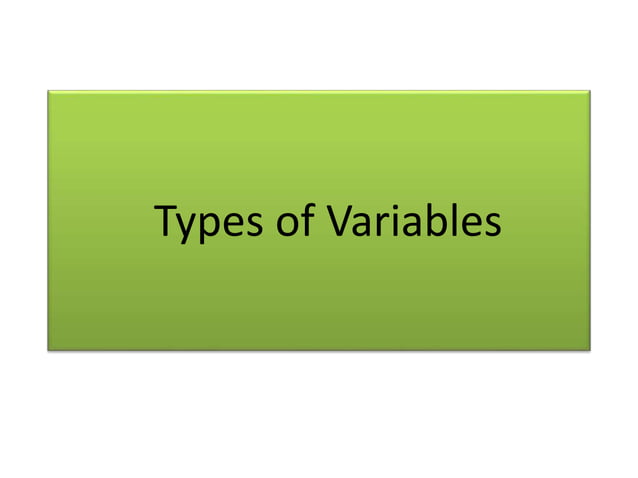 Types of variables in research