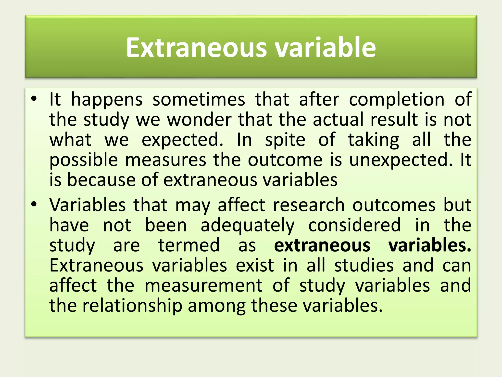 Types of variables in research | PPTX