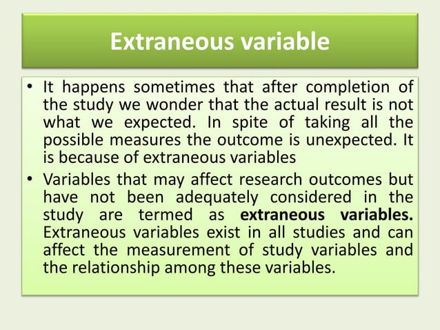 Types of variables in research | PPT